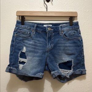 Sofia Jeans Distressed Blue Denim Shorts, Size 2